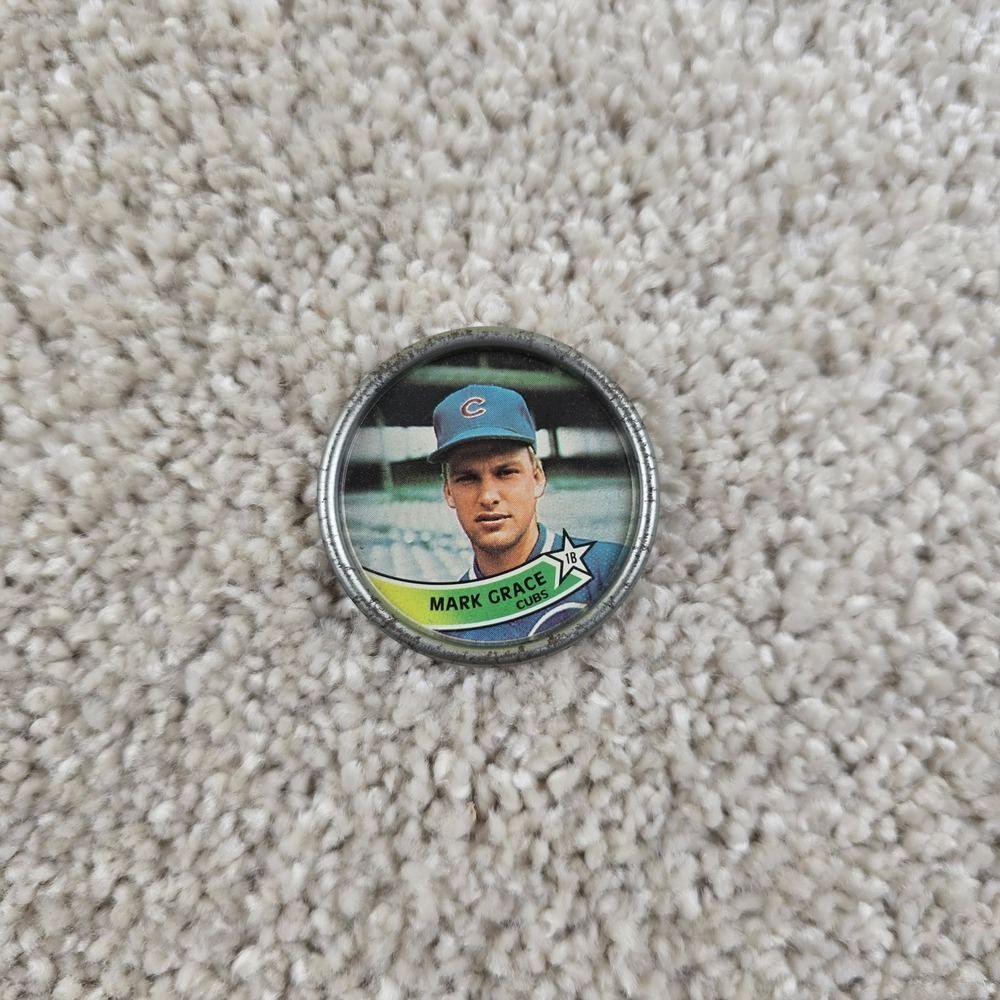 Topps Baseball Coin Silver Mark Grace‎ Chicago Cubs 1989 Vintage #15